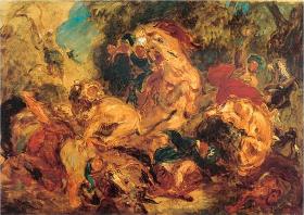 Eugene Delacroix - La chasse aux lions (1854)